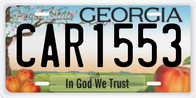 GA license plate CAR1553