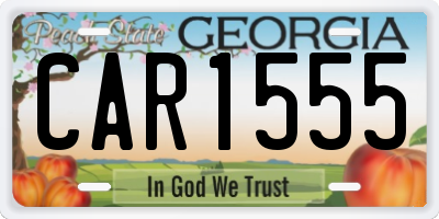 GA license plate CAR1555