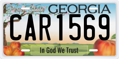 GA license plate CAR1569
