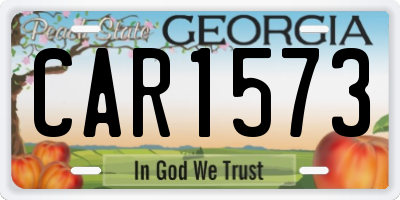 GA license plate CAR1573