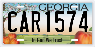 GA license plate CAR1574