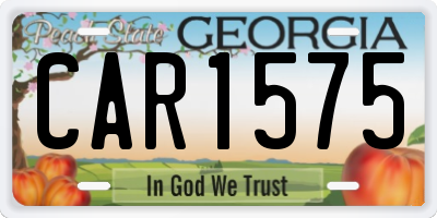 GA license plate CAR1575