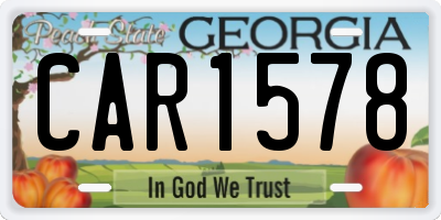 GA license plate CAR1578