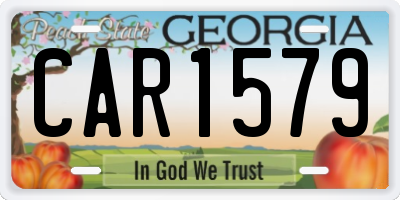 GA license plate CAR1579