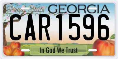 GA license plate CAR1596