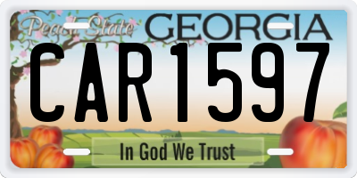 GA license plate CAR1597