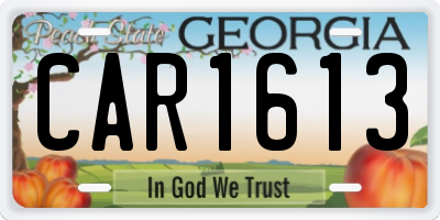 GA license plate CAR1613