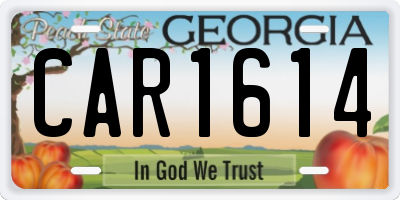 GA license plate CAR1614