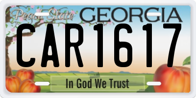 GA license plate CAR1617