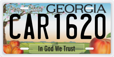 GA license plate CAR1620