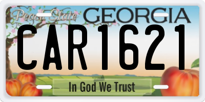 GA license plate CAR1621