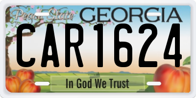 GA license plate CAR1624