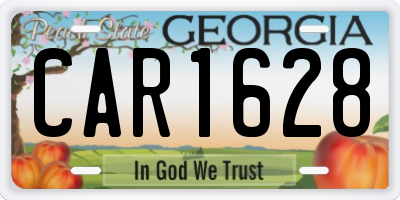 GA license plate CAR1628