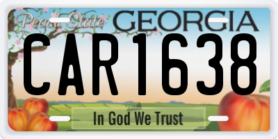 GA license plate CAR1638