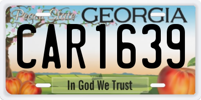 GA license plate CAR1639