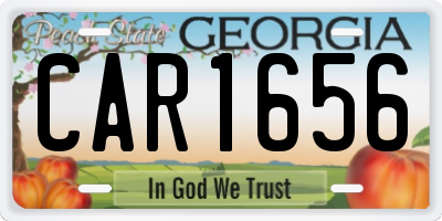 GA license plate CAR1656