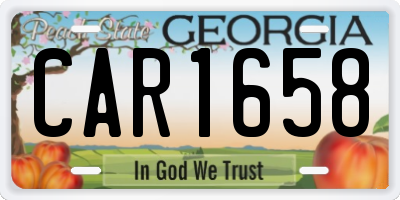 GA license plate CAR1658