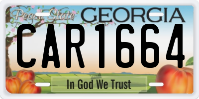 GA license plate CAR1664