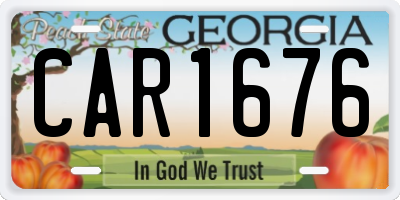 GA license plate CAR1676