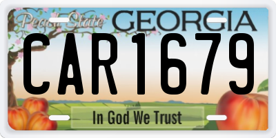 GA license plate CAR1679