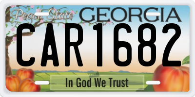 GA license plate CAR1682