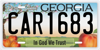 GA license plate CAR1683