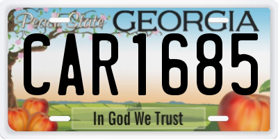 GA license plate CAR1685