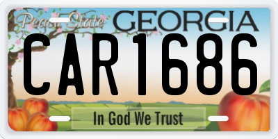 GA license plate CAR1686