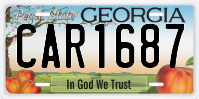 GA license plate CAR1687