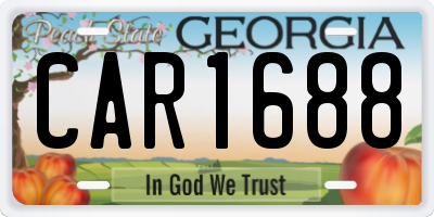 GA license plate CAR1688