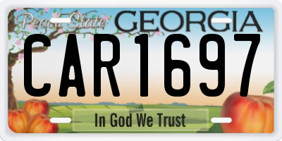 GA license plate CAR1697