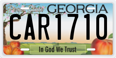 GA license plate CAR1710