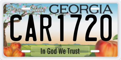 GA license plate CAR1720