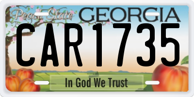 GA license plate CAR1735