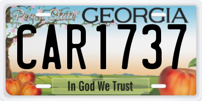 GA license plate CAR1737