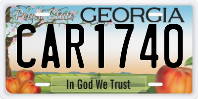 GA license plate CAR1740