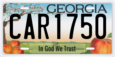 GA license plate CAR1750