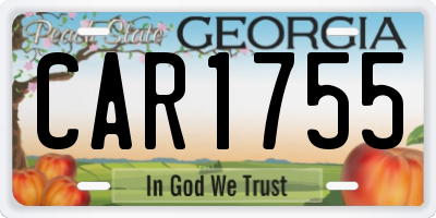 GA license plate CAR1755