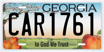 GA license plate CAR1761