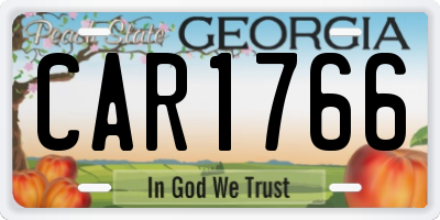 GA license plate CAR1766