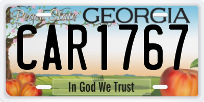 GA license plate CAR1767