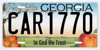 GA license plate CAR1770