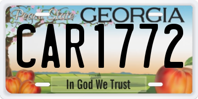 GA license plate CAR1772