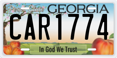 GA license plate CAR1774