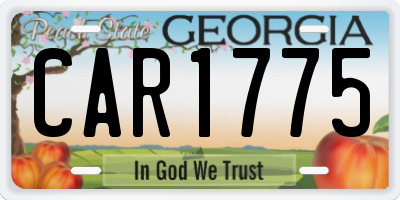 GA license plate CAR1775