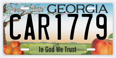 GA license plate CAR1779