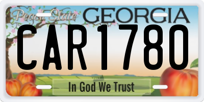 GA license plate CAR1780