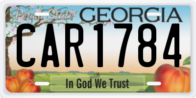 GA license plate CAR1784