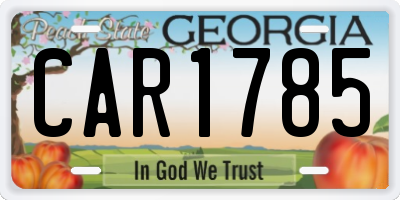 GA license plate CAR1785