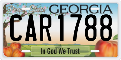 GA license plate CAR1788